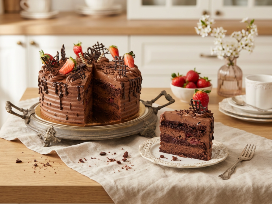 Bezlepkový čokoládový dort