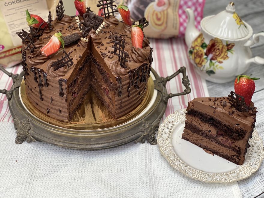 Bezlepkový čokoládový dort