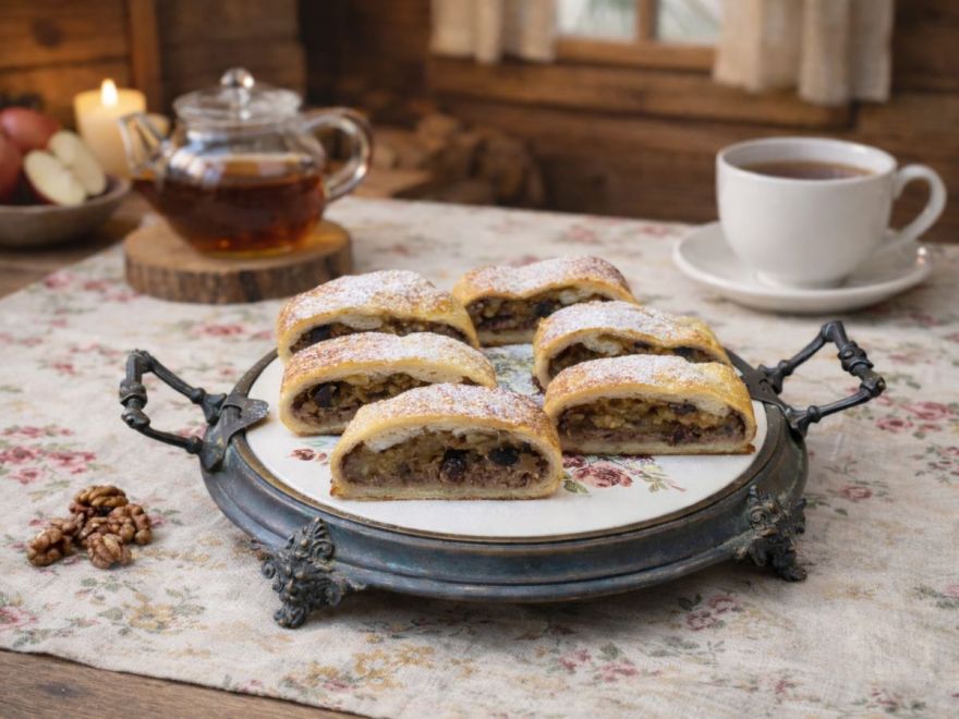 Gluten-free nut-apple strudel