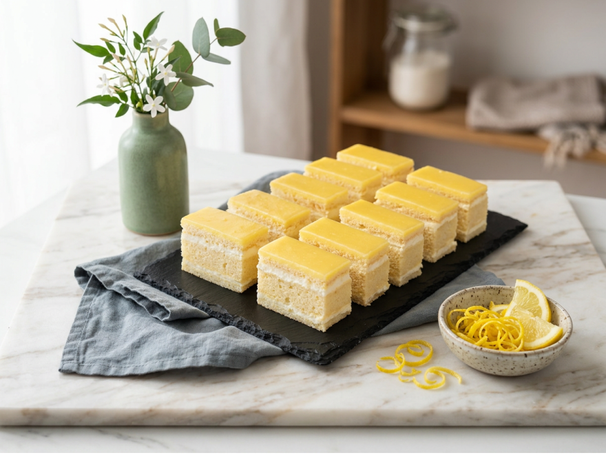 Bezlepkové pomerančovo-citronové řezy s jemným krémem