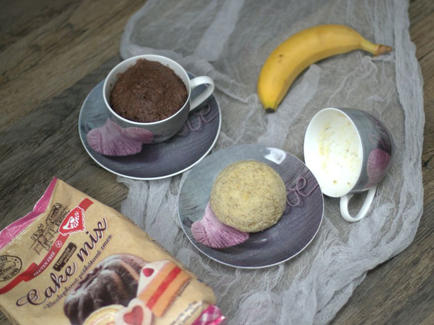 Bezlepkový a bezvaječný koláč z mikrovlnky