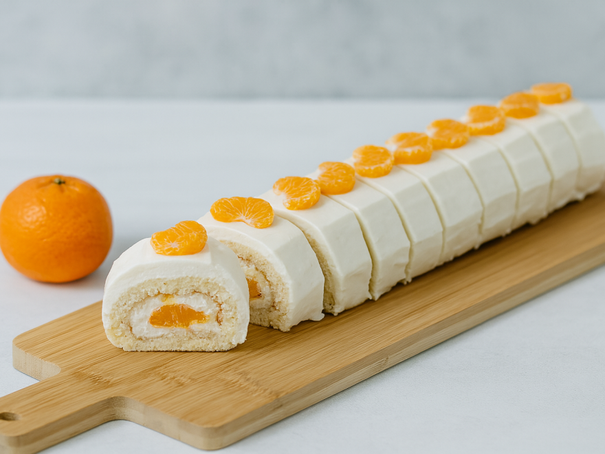 Gluténmentes mandarin tekercs mascarponéval