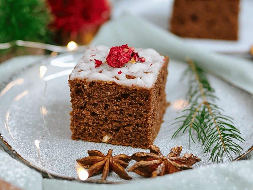 Quick Gluten-Free Gingerbread Sheet Cake with Lemon Glaze