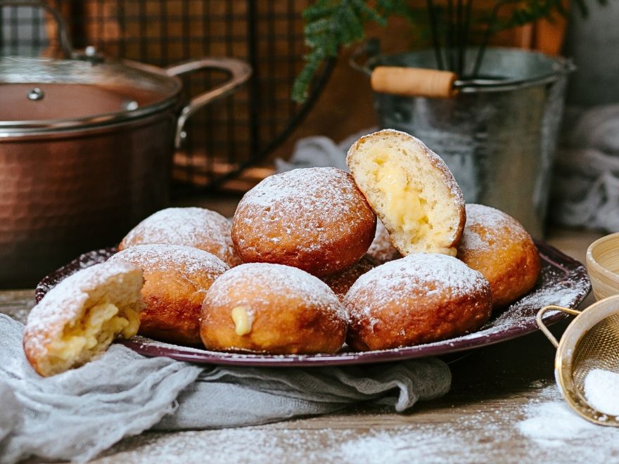 Bezlepkové šišky plnené vanilkovým pudingom