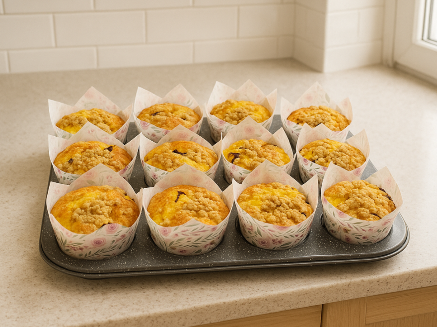 Bezlepkové broskyňové muffiny