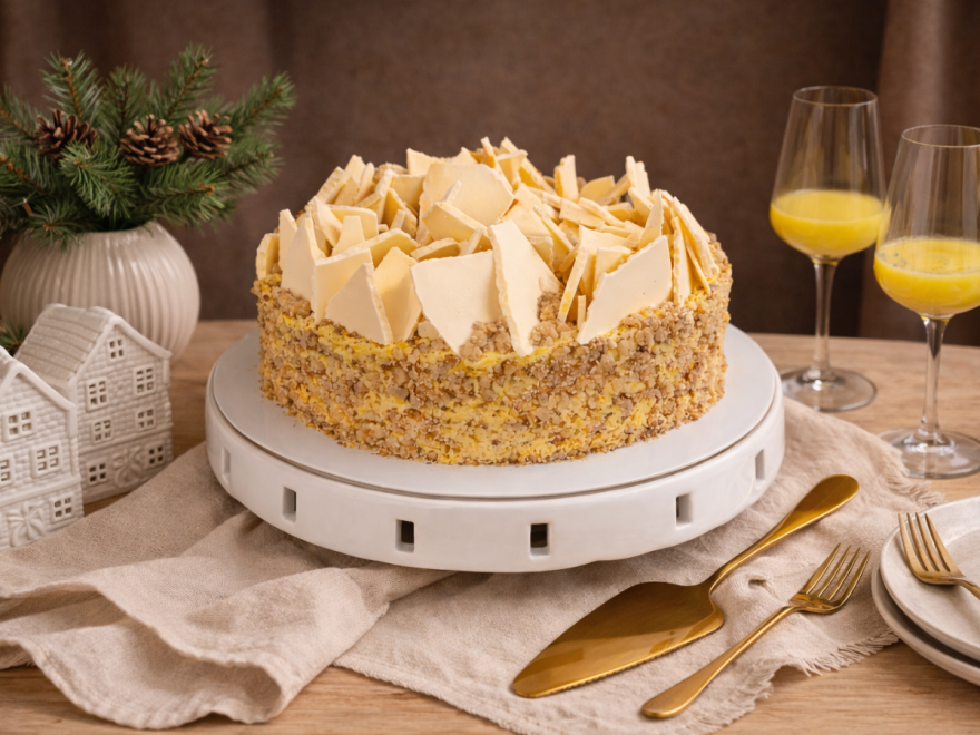 Žloutkový dort s krémem z vaječného likéru