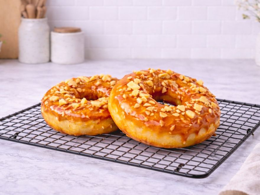 Pączki karmelowe bezglutenowe z nadzieniem waniliowym