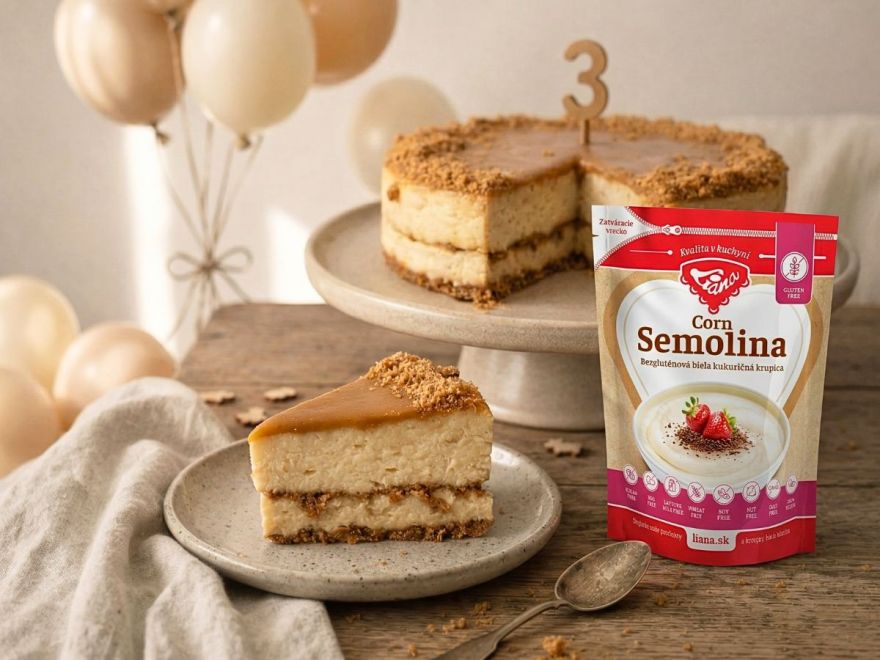 Bezlepkový krupicový cheesecake