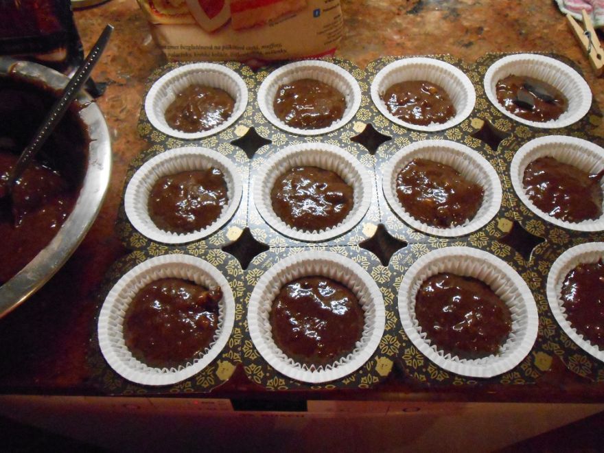 Bezlepkové čokoládovo - banánové muffiny