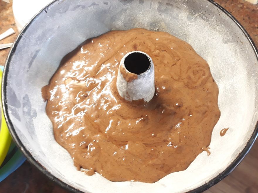 Gluten-free chocolate cake with walnuts