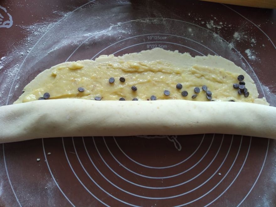 Bezlepkové šneci s pudinkem a banánem