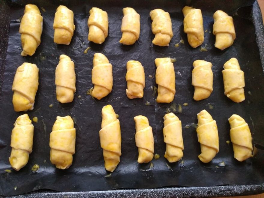 Gluten-free and dairy-free sourdough rolls filled with chocolate and marzipan