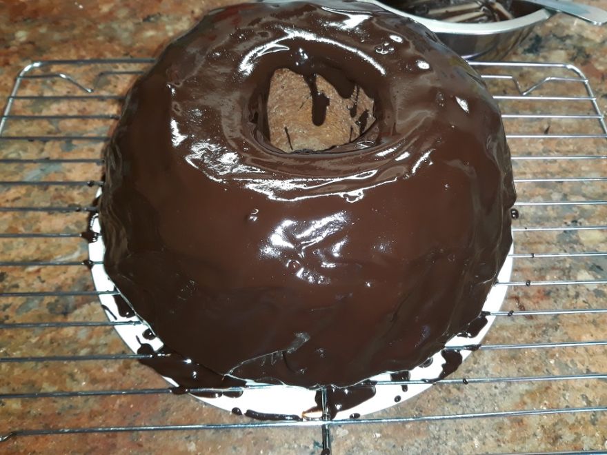 Gluten-free chocolate cake with walnuts