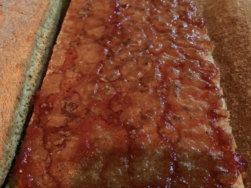 Gluten-free nut dessert with cocoa filling