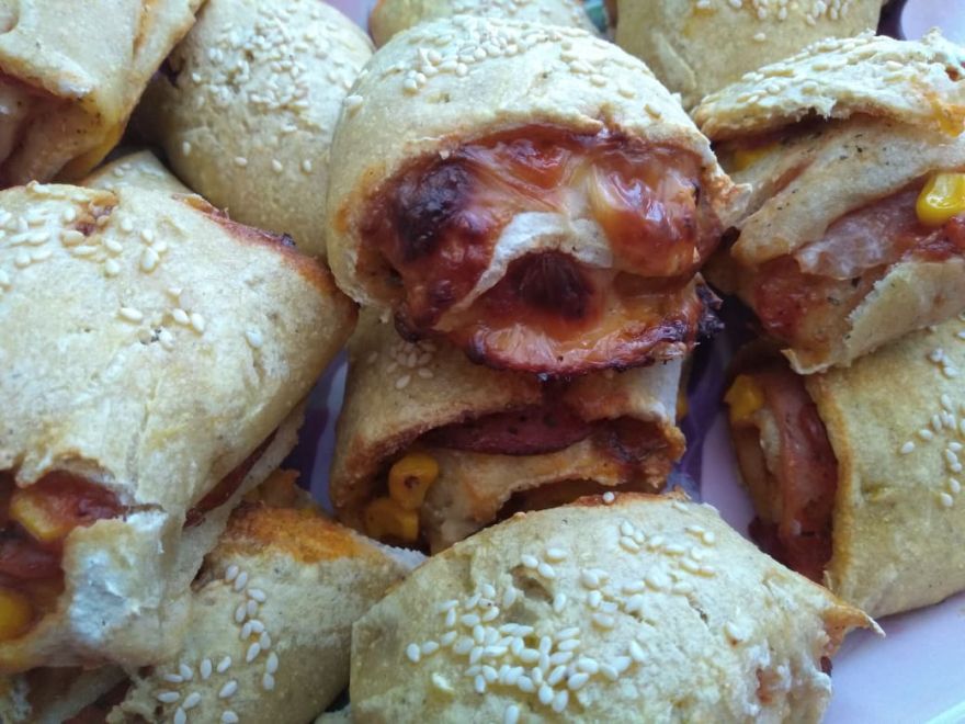 Gluten-free sourdough filled triangles