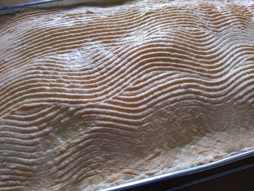 Glutenfreier Rhabarberkuchen mit Schnee