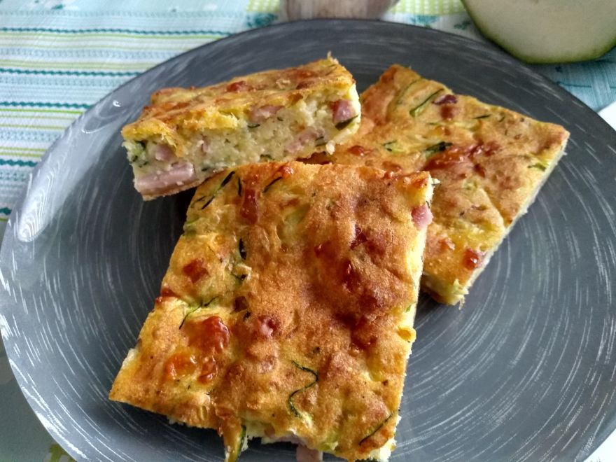 Gluten-free zucchini pudding with wheat flour