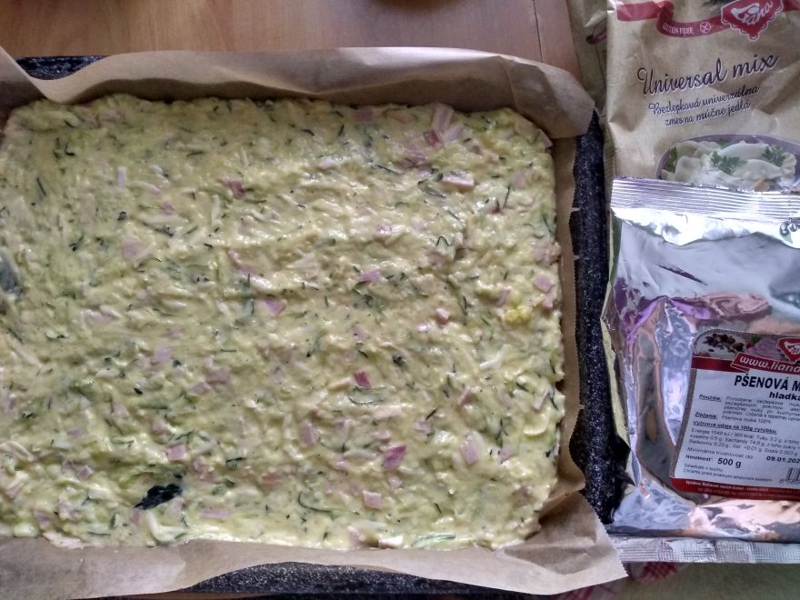 Gluten-free zucchini pudding with wheat flour