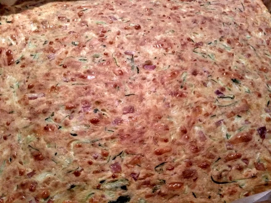 Gluten-free zucchini pudding with wheat flour