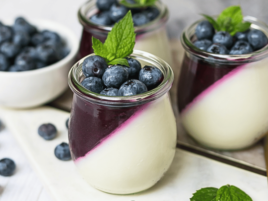 Čučoriedková panna cotta