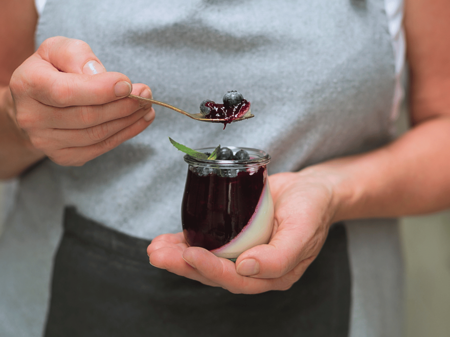 Čučoriedková panna cotta