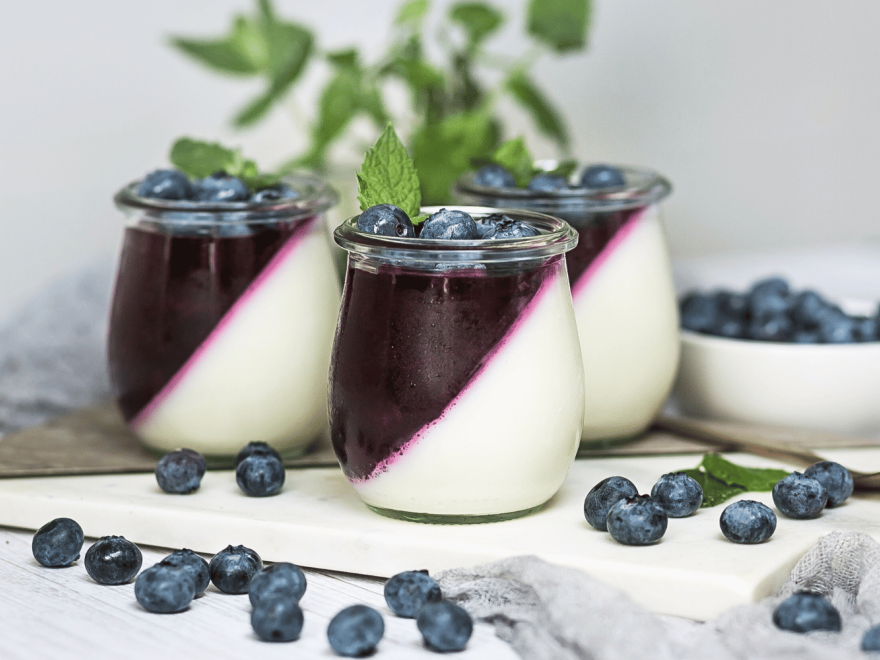 Čučoriedková panna cotta