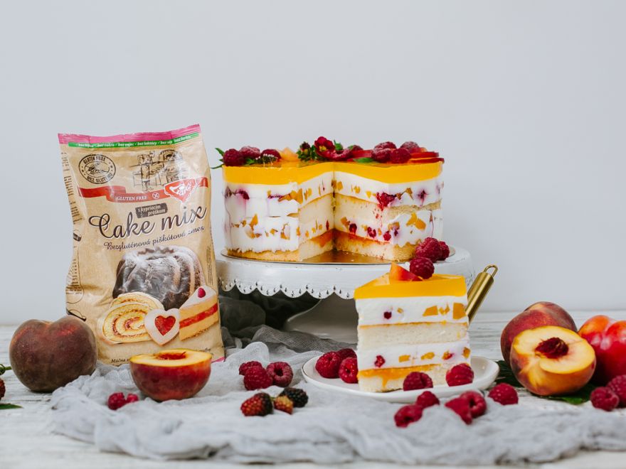 Bezlepková ovocná jogurtová torta so želatínou