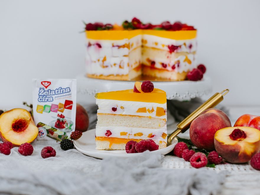 Bezlepková ovocná jogurtová torta so želatínou