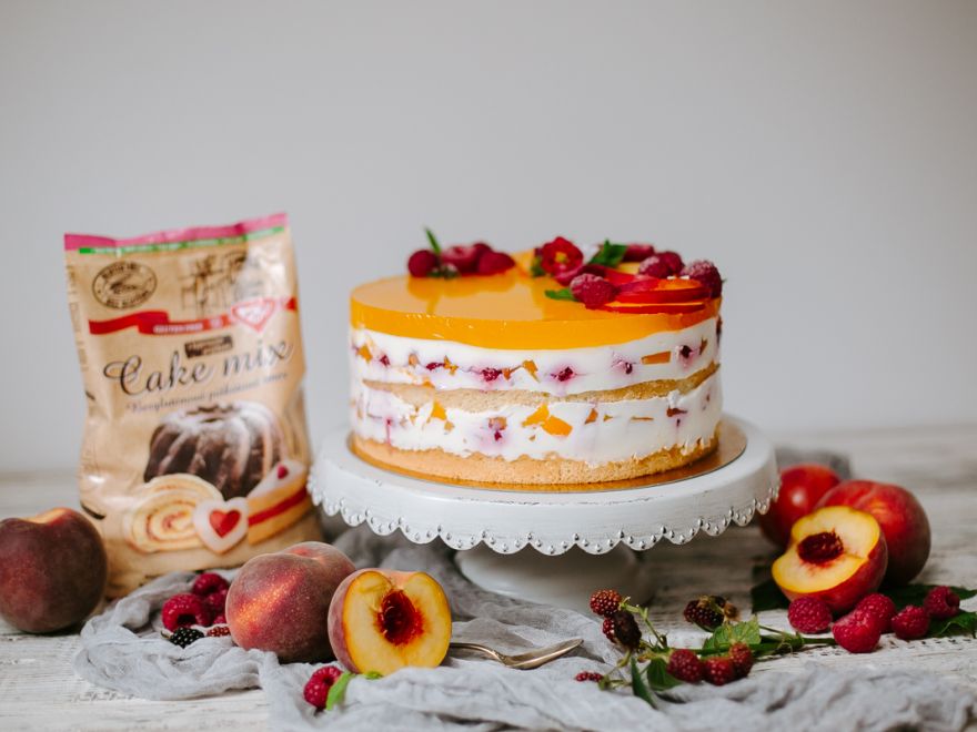 Bezlepková ovocná jogurtová torta so želatínou