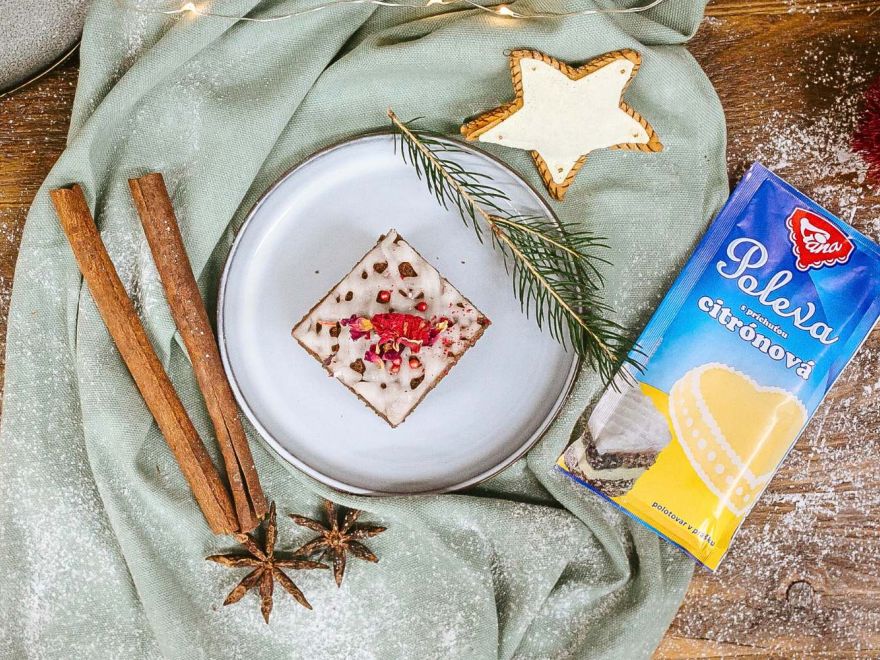 Quick Gluten-Free Gingerbread Sheet Cake with Lemon Glaze