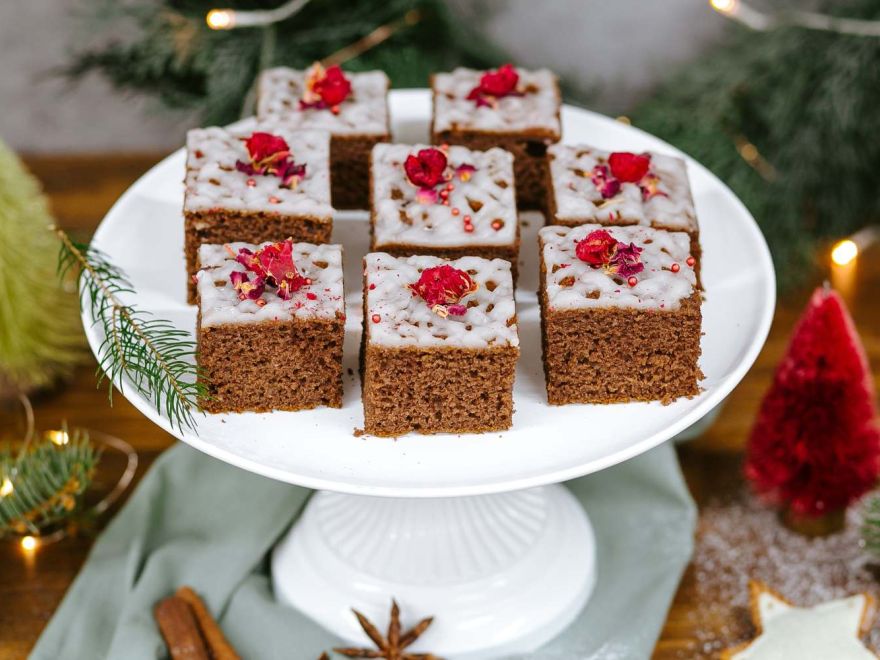 Quick Gluten-Free Gingerbread Sheet Cake with Lemon Glaze