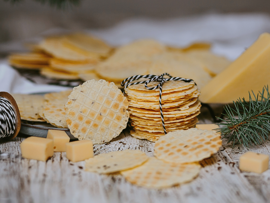 Gluten-free savory wafers with cheese and cumin