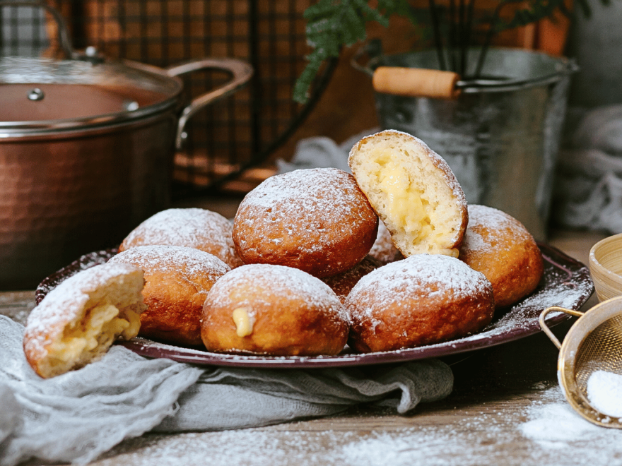 Bezlepkové šišky plnené vanilkovým pudingom