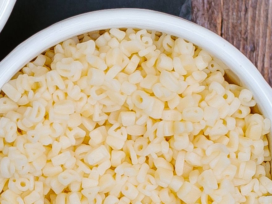 Vegetable soup with gluten-free letters