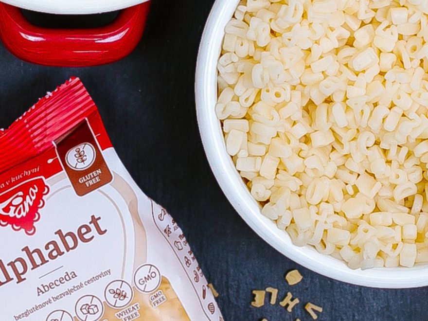 Vegetable soup with gluten-free letters