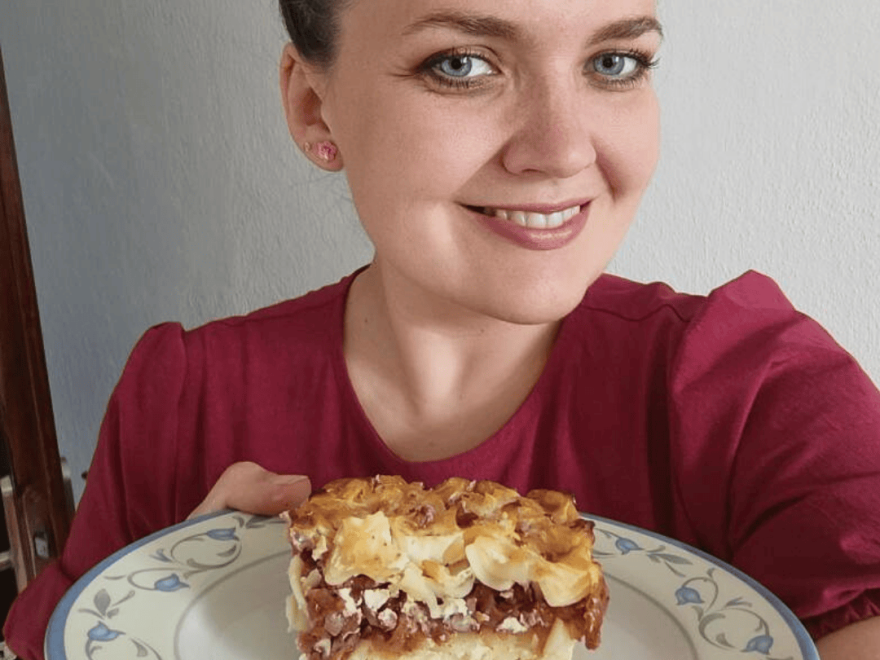 Bezlepkové zapekané cestoviny s tvarohom a ovocím