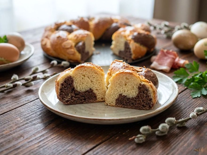 Bezlepkový pletený veľkonočný veniec