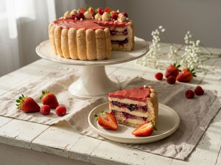 Bezlepková Charlotta s lesním ovocem