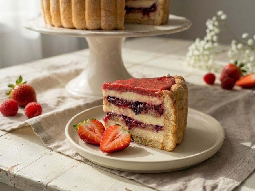 Bezlepková Charlotta s lesním ovocem