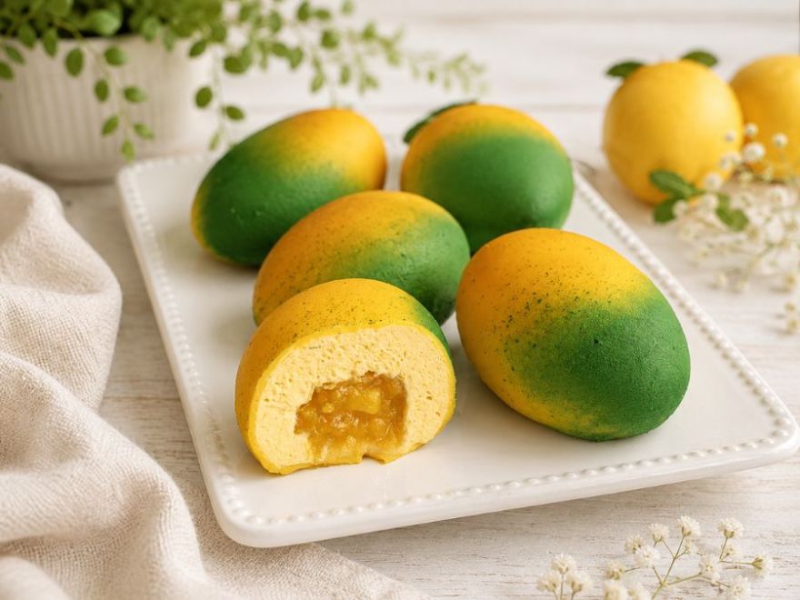 Dezerty v tvare ovocia: jahoda, mango a citrón s ovocnou náplňou