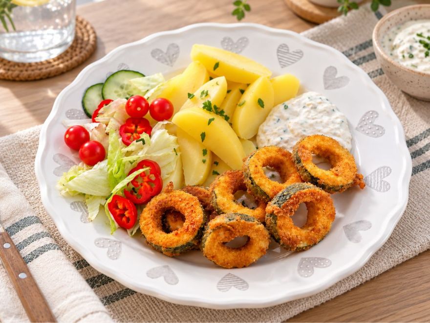 Křupavá cuketová kolečka v BIO čočkové strouhance
